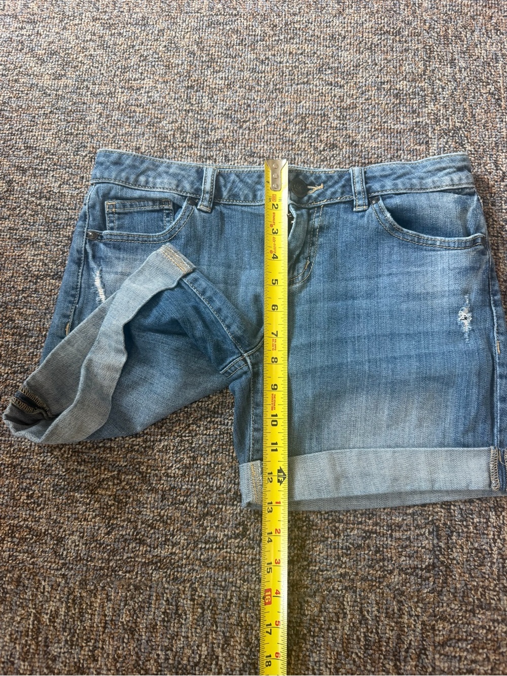 LC Lauren Conrad Light Blue Rolled Cuff Denim Shorts Size 6 - Picture 7 of 8